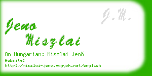 jeno miszlai business card